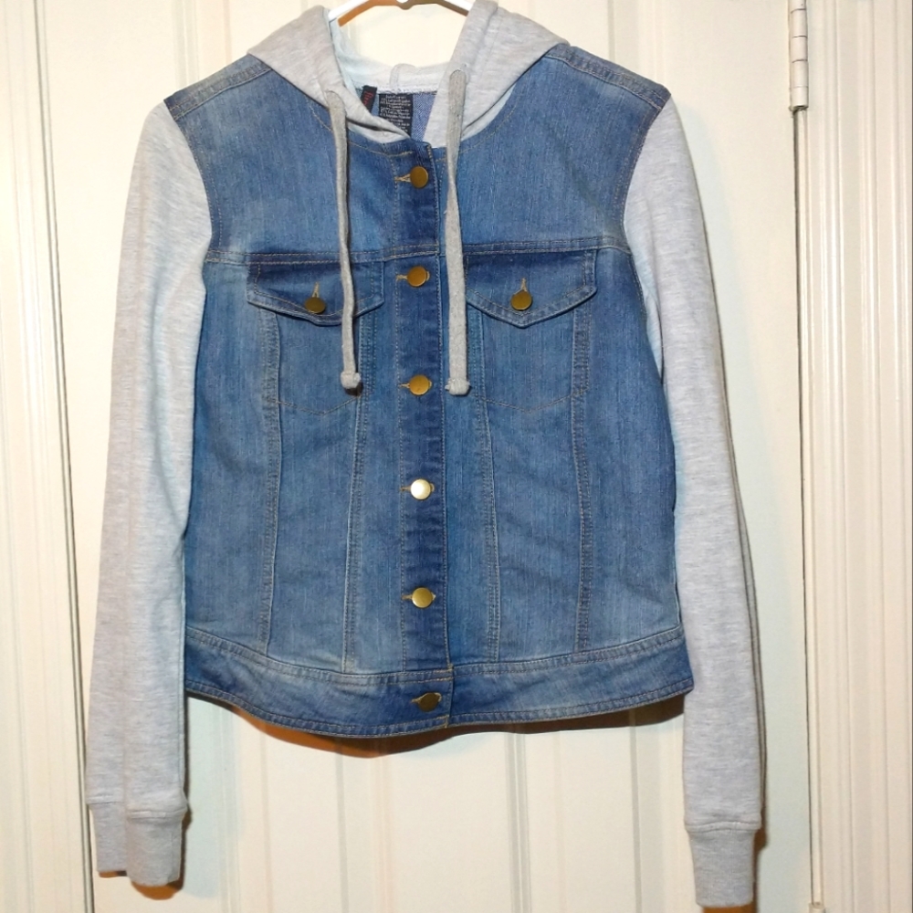 Fire Los Angeles denim hoodie Sz L